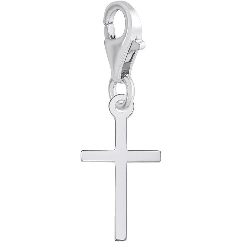 Cross Charm with Lobster Claw Clasp, Charms for Bracelets and Necklaces